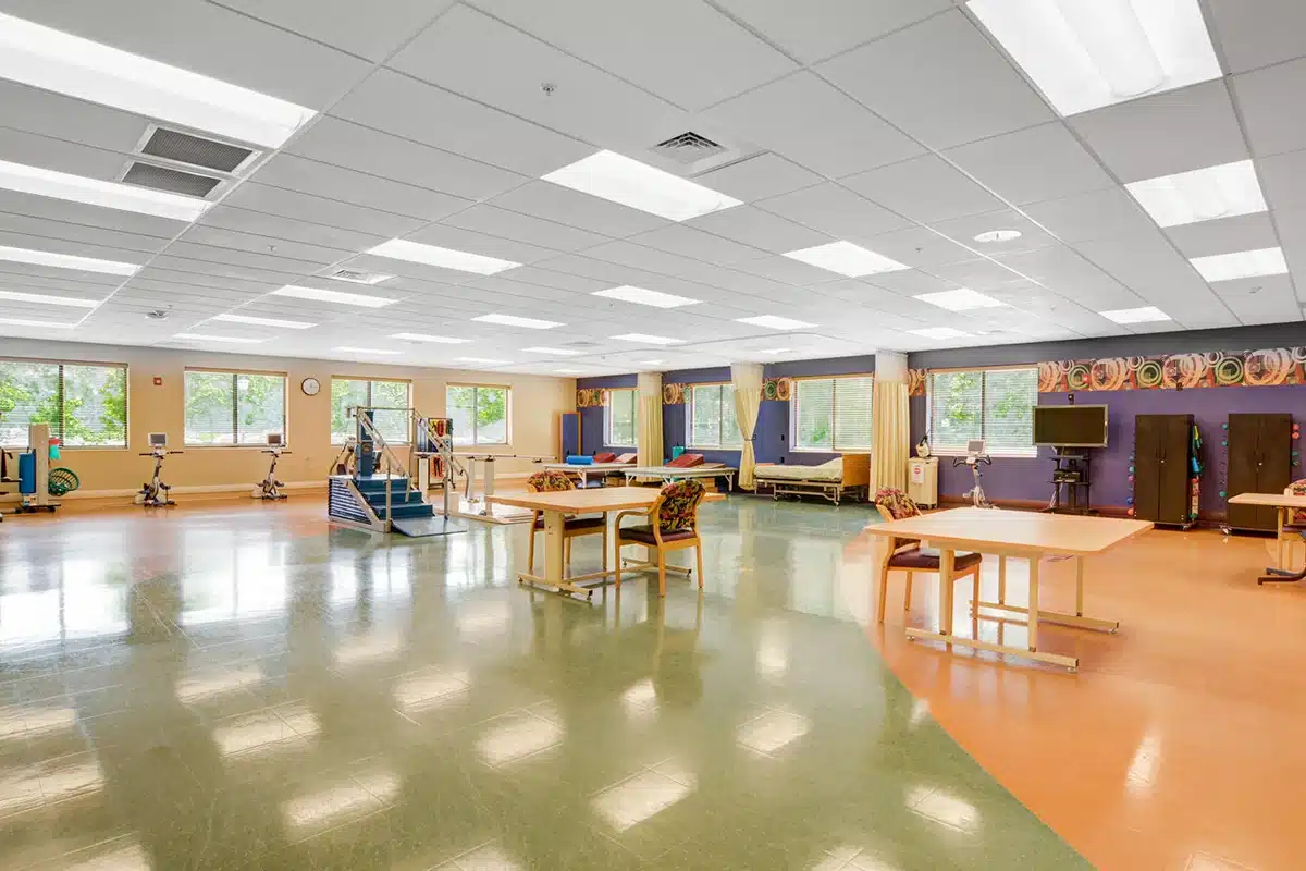 The rehab gym at Willoughby Post Acute